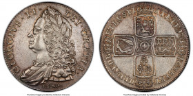 George II "Lima" Crown 1746 AU50 PCGS, KM585.3, S-3689. Struck from silver captured from the Spanish by British Commodore George Anson and crew at Lim...