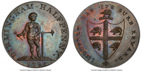 Warwickshire. Birmingham copper 1/2 Penny Token 1793 MS64 Brown PCGS, D&H-50. BIRMINGHAM HALFPENNY date in exergue 1793 Boy with spanner, standing nex...