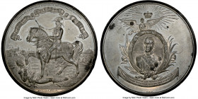 Gebhard Lebrecht von Blücher white metal "Battle of Waterloo" Medal 1815 MS62 NGC, BHM-902, Bram-1736. 74mm. By T. Halliday. STRUCK BY J. PARISH IN HO...