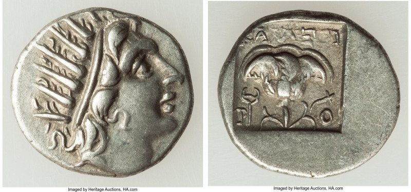 CARIAN ISLANDS. Rhodes. Ca. 88-84 BC. AR drachm (15mm, 2.26, 11h). Choice XF. Pl...