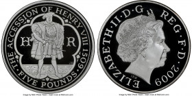 Elizabeth II silver Proof Piefort "Accession of Henry VIII" 5 Pounds 2009 PR69 Ultra Cameo Ultra Cameo NGC, KM-P70. Accession of Henry VIII. 

HID09...