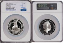 Elizabeth II silver Proof "King James I" 10 Pounds (5 oz) 2022 PR69 Ultra Cameo NGC, KM-Unl. Mintage: 281. British Monarchs series. First Releases. Co...