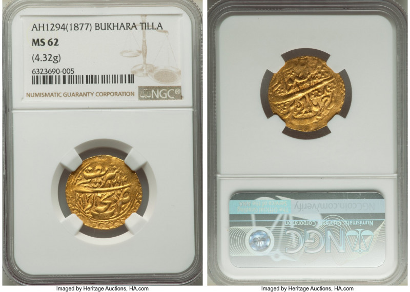Mangit of Bukhara. temp. Muzaffar al-din (AH 1277-1303 / AD 1860-1886) gold Till...