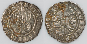 Aquileia. Giovanni di Moravia Denaro ND (1387-1394) VF, Biaggi-188. 17.1mm. 0.69gm. IOANES P - ATRIhA Helmeted coat of arms, a rosette on each side / ...