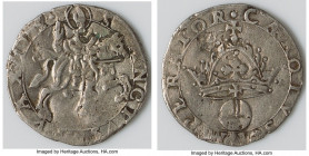 Casale. Carlo V Cavallotto ND (1533-1536) Fine, MIR-293, Varesi-239. 23.1mm. 3.36gm. CAROLVS · IMPERATOR, crowned globus cruciger / SANCTVS · EVAXIVS,...