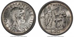 Vittorio Emanuele III 20 Lire Anno VI (1927)-R MS64 PCGS, Rome mint, KM69. Frosted untoned surfaces. 

HID09801242017

© 2022 Heritage Auctions | ...