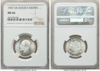 Oscar II Krona 1907-EB MS66 NGC, KM772. Conservatively graded frosted surfaces with minor edge tone. 

HID09801242017

© 2022 Heritage Auctions | ...