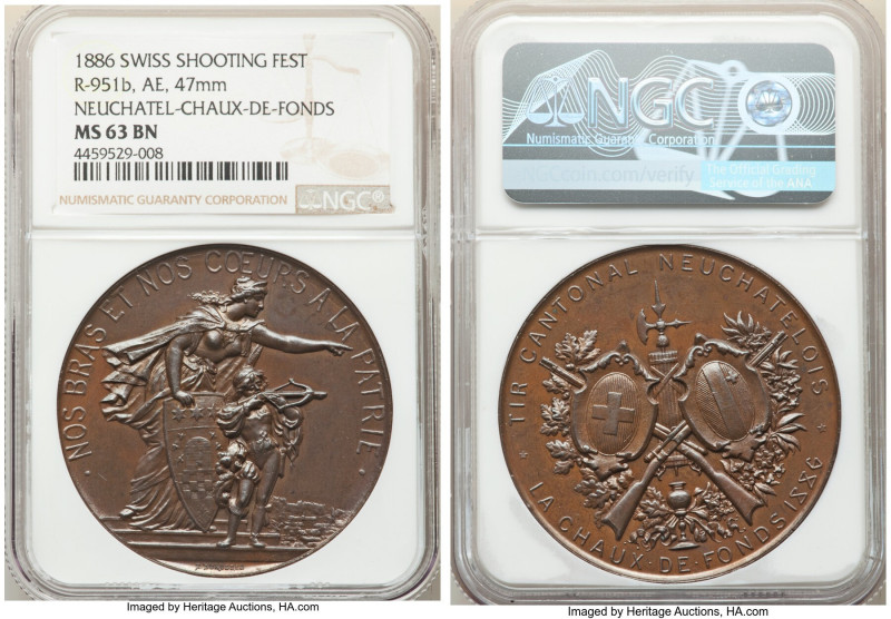 Confederation bronze "Neuchatel - La Chauz-de-Fonds Shooting Festival" Medal 189...