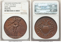 Confederation bronze "Vaud - Lausanne Shooting Festival" Medal 1894 MS65 Brown NGC, Richter-1591d. 45mm. Vaud Cantonal shooting festival. 

HID09801...