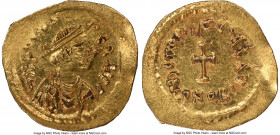 Phocas (AD 602-610). AV tremissis (16mm, 1.48 gm, 7h). NGC MS 4/5 - 2/5, edge bend. Constantinople. oN FOCAS-PЄR AVG, diademed, draped, and cuirassed ...