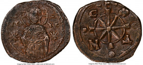 Nicephorus III Botaniates (AD 1078-1081). AE follis (25mm, 6h). NGC Choice VF. Constantinople. IC-XC, three-quarter length figure of Christ standing f...