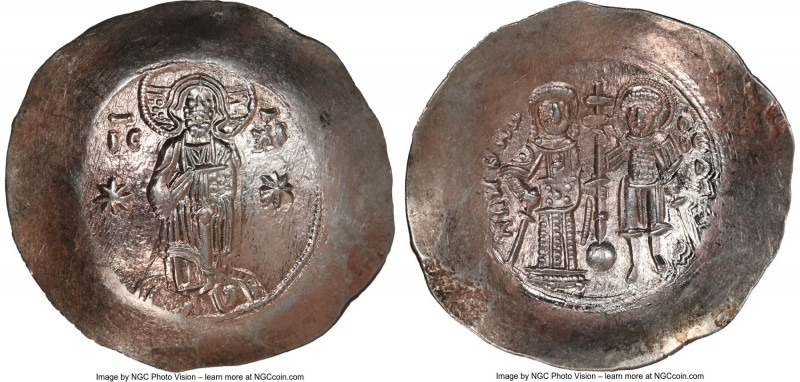 Manuel I Comnenus (AD 1143-1180). EL aspron trachy (31mm, 4.52 gm, 6h). NGC MS 5...