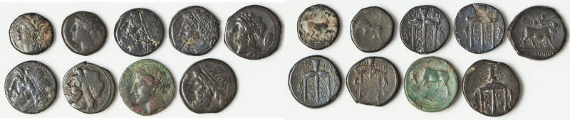 ANCIENT LOTS. Greek. Mixed. Lot of nine (9) AE issues. Fine-Choice Fine. Include...