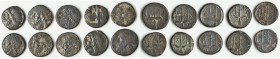 ANCIENT LOTS. Greek. Sicily. Syracuse. Hieron II (ca. 240-215 BC). Lot of ten (10) AE litrae. Choice Fine-Choice VF. Includes: Ten Hieron II litrae, w...