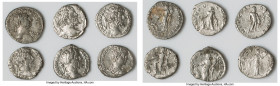 ANCIENT LOTS. Roman Imperial. Lot of six (6) AR denarii. Fine-Choice Fine. Includes: Six Roman Imperial denarii, various emperors and types. Total of ...
