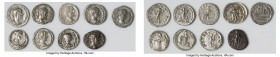 ANCIENT LOTS. Roman Imperial. Lot of nine (9) AR denarii. Fine-Choice VF. Includes: Nine Roman Imperial denarii, various emperors, empresses, and type...