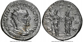 ANCIENT LOTS. Roman Imperial. Lot of five (5) AR issues. NGC Fine-Choice XF, brushed, scratches. Includes: One antoninianus and four denarii, various ...
