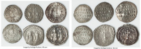 ANCIENT LOTS. Byzantine. Lot of six (6) AR issues. Good-Fine. Includes: Six AR issues, various rulers and types. Total of six (6) coins in lot. SOLD A...
