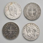 Lot
Italien. 4 Stück 5 Lire 1874,1878,1879, mit Fehlern, alle Silber. ges. 99,56g
f.ss/ss