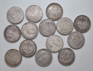 Lot
Münzen Kaisertum Österreich. 14 Stück 5 Kronen und 5 Korona, diverse Jahre. ges. 336,00g
ss