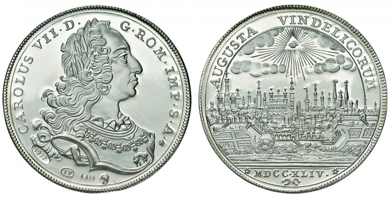Stadt
Deutschland, Augsburg. Ag Medaille, 1977. Restrike vom Taler 1764 , mit Ti...