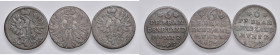 Friedrich III. als Kurfürst 1688 - 1701
Deutschland, Brandenburg - Preußen. 6 Pfennig, 1693 B-H. 3 Stück
Minden
a.ca. 1,21g
von Schr. 651
ss