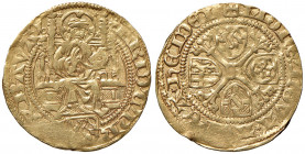Adolph II. von Nassau
Deutschland, Nassau. Goldgulden, o. Jahr (1464-68). Mainz
3,39g
Friedb. 1628, Walther 154, Pich. 205
win. Prägeschwäche
ss/ss+