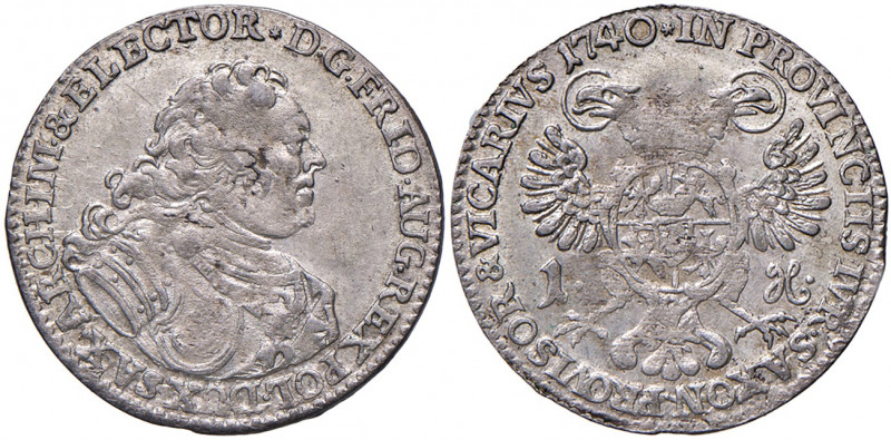 Friedrich August II. 1733 - 1763
Deutschland, Sachsen. Groschen, 1740. Vikariat
...