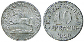 Herzogtum Braunschweig
Deutschland, Weimarer Republik. 10 Pfennig, 1920. 2,50g
J. N.3a
stgl