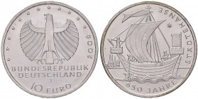 10 Euro, 2006
Deutschland, Republik 1949 - heute. 650 Jahre Städtehanse Mz. J (J. 523). 18,07g
stgl
