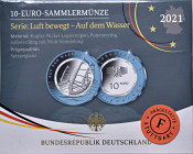 10 Euro, 2021
Deutschland, Republik 1949 - heute. Auf dem Wasser / Blister. PP