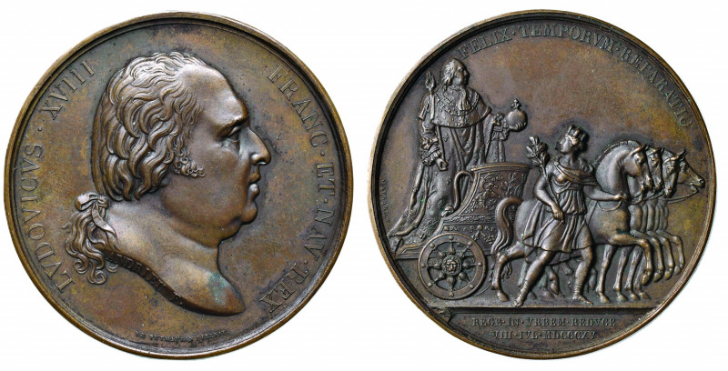 Ludwig XVIII. 1814 - 1824
Frankreich. Cu Medaille, 1815. auf die Rückkehr Ludwig...