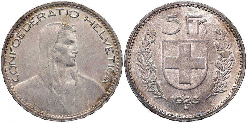 5 Franken, 1922 B
Schweiz, Eidgenossenschaft. Bern. 25,04g
KM 37
ss