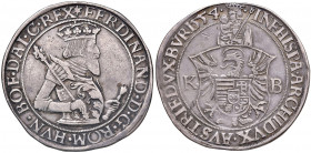 Ferdinand I. 1521 - 1564
Taler, 1554 KB. Kremnitz
28,50g
MzA. Seite 37
ss/ss+