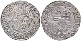 Ferdinand I. 1521 - 1564
Breitgroschen, 1560 KB. Kremnitz
2,30g
MK.--. MzA Seite 43
f.vz