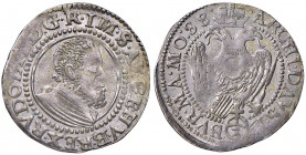 Rudolph II. 1576 - 1612
3 Kreuzer, 1588. Wien
2,13g
MzA. Seite 74
ss+