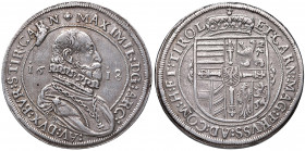 Erzherzog Maximilian - Als Hochmeister des Deutscher Orden 1590 - 1618
Taler, 1618. Hall
28,42g
M./T. 416, Dav. 3324a
Schrötlingsfehler im Avers
ss/ss...