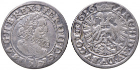 Ferdinand II. 1619 - 1637
3 Kreuzer, 1626. Rosette im Avers / Rv. TIR. 1626 (IR klein), und G.R.-I.S.
Wien
1,59g
Her. --.
ss