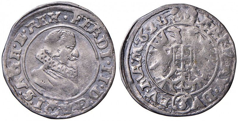 Ferdinand II. 1619 - 1637
3 Kreuzer, 1628. Prag
1,59g
Her. 1149a
f.ss/ss