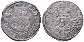 Ferdinand II. 1619 - 1637
3 Kreuzer, 1634. Prag
1,64g
Her. 1158
ss