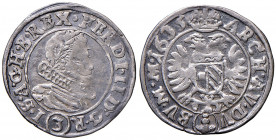 Ferdinand II. 1619 - 1637
3 Kreuzer, 1635. Mz. 5
Prag
1,65g
Her. 1159
f.ss/ss