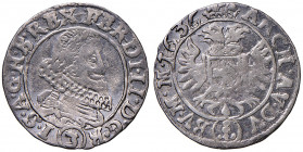 Ferdinand II. 1619 - 1637
3 Kreuzer, 1637. Prag
1,53g
Her. 1162
Prägeschwäche
ss/vz
