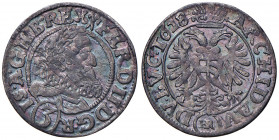 Ferdinand II. 1619 - 1637
3 Kreuzer, 1628 H.R. Breslau
1,46g
Her. 1484var.
ss/vz