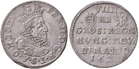 Ferdinand II. 1619 - 1637
Groschen zu VIIII Denare, 1623 KB. Kremnitz
2,00g
Her. 1017a
vz