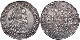 Ferdinand III. 1637 - 1657
Taler, 1640. Zwitterprägung
Wien
28,64g
Avers Her. 368, Revers Her. 369
durchgehender Schrötlingsfehler im Av. // Rv.
vz