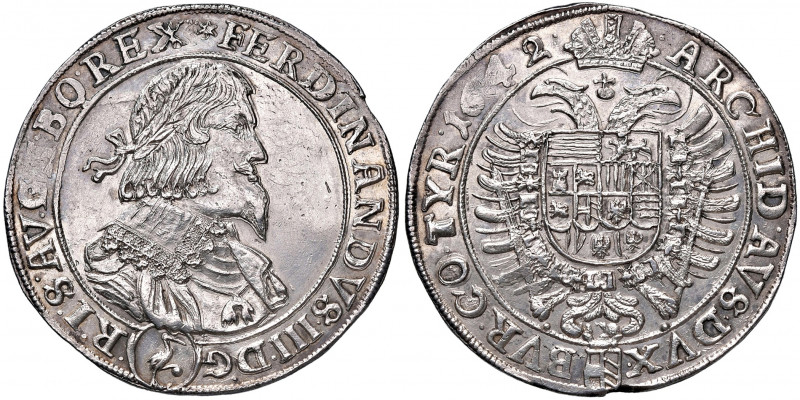 Ferdinand III. 1637 - 1657
Taler, 1642. Wien
28,67g
Her. 373
Schrötlingsfehler i...