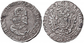 Ferdinand III. 1637 - 1657
1/4 Taler, 1648 K-B. Kremnitz
6,91g
Her. 655
im Avers korrodiert
ss/vz