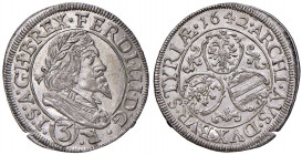 Ferdinand III. 1637 - 1657
3 Kreuzer, 1642. Graz
1,85g
Her. 696
stgl
