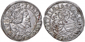 Ferdinand III. 1637 - 1657
3 Kreuzer, 1648. Graz
1,75g
Her. 703
vz/stgl