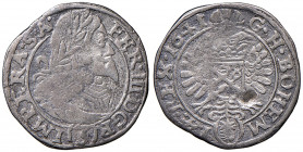 Ferdinand III. 1637 - 1657
3 Kreuzer, 1641. Prag
1,58g
Her. 742a
f.ss